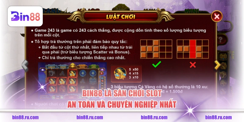 BIN88 là sân chơi slot an toàn và chuyên nghiệp nhất